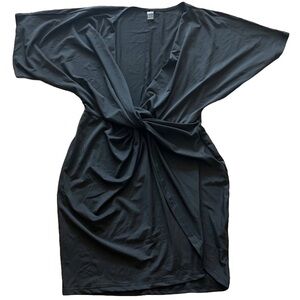 SHEIN Black Kimono Wrap Dress